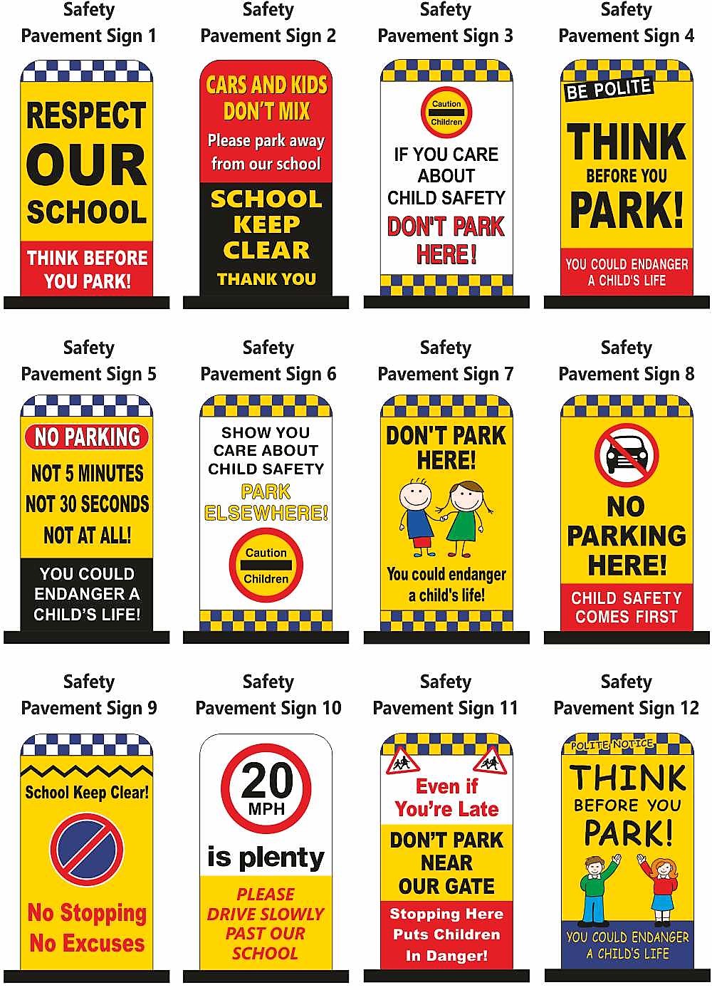 School Pavement Safety Signs
